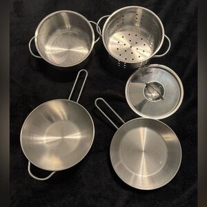 5-piece toy cookware set, stainless steel